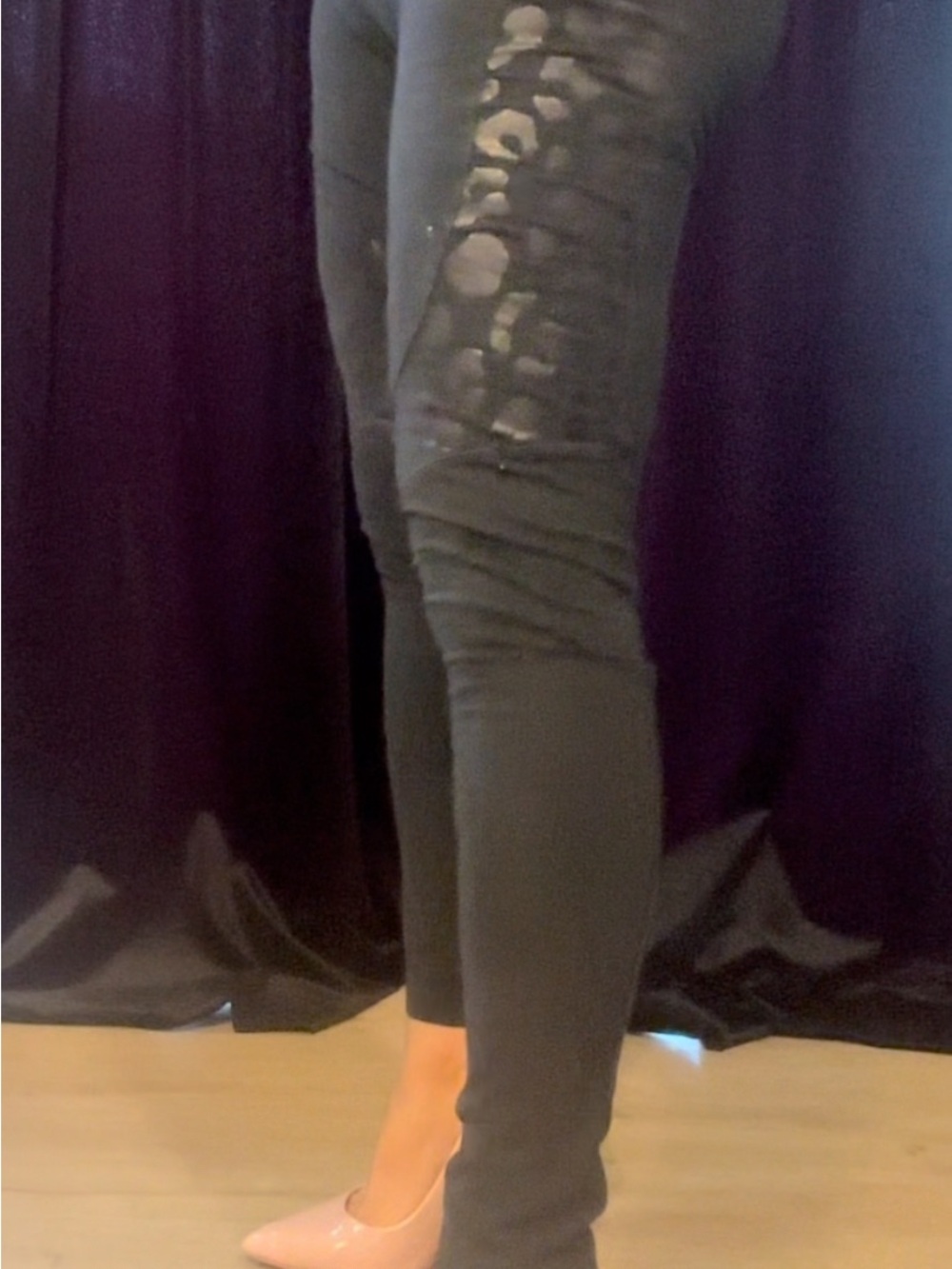 PINK Victoria's Secret Black leopard print leggings